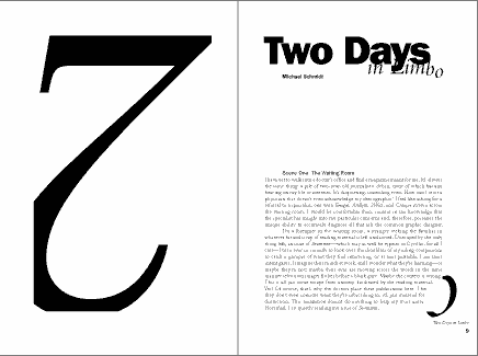 spread: "Two Days in Limbo" by Michael Schmidt